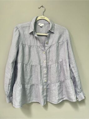 100% linen shell button-down